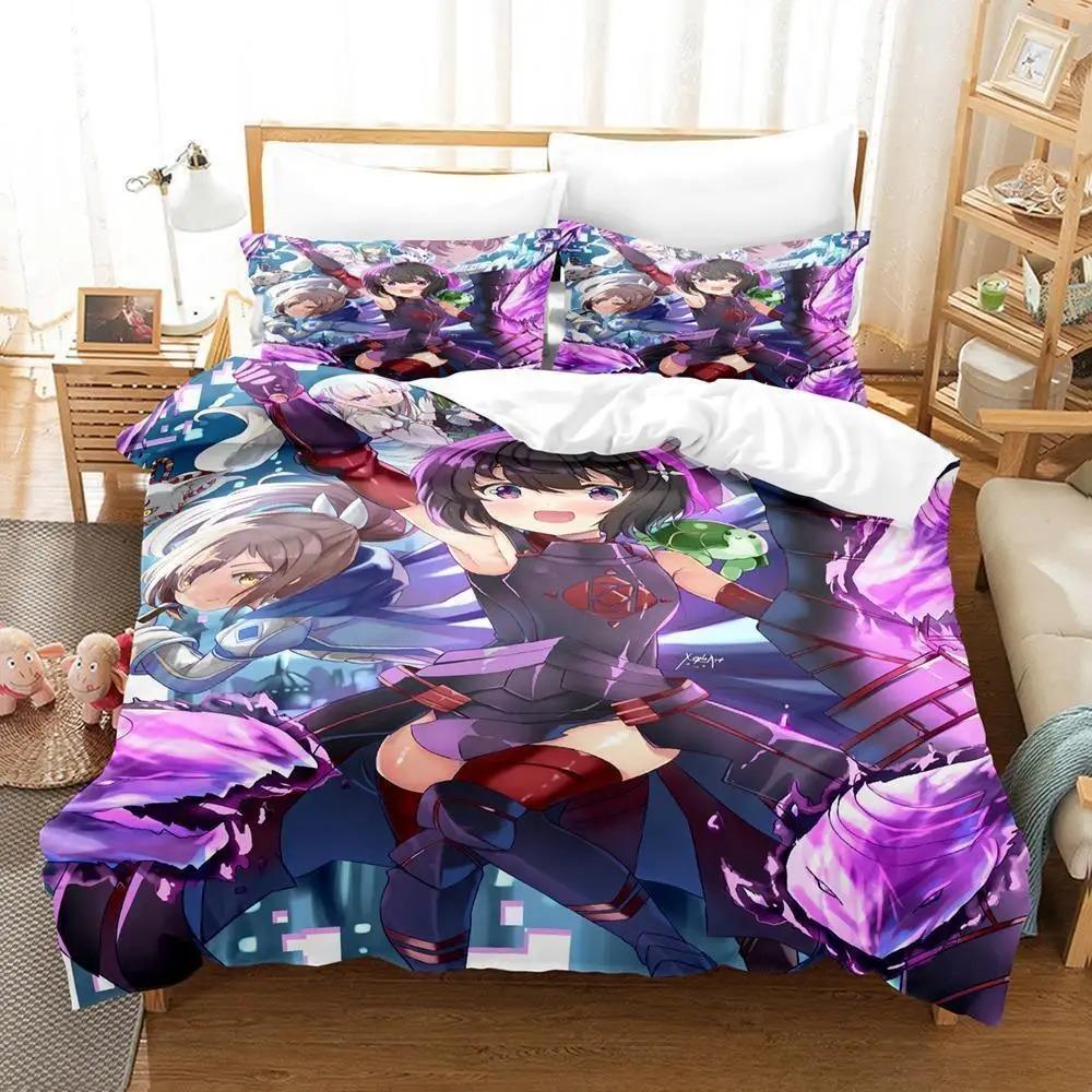 Anime BOFURI I Don’t Want To Get Hurt, So I’ll Max Out My Defense Bedding Set Single Twin Full Queen King Size Bed Set Adult Kid