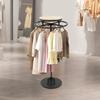 Modern Round Clothing Rack, Free Standing Garment Display Rack, 360° Rotatable Black Apparel Organizer for Retail Stores & Home