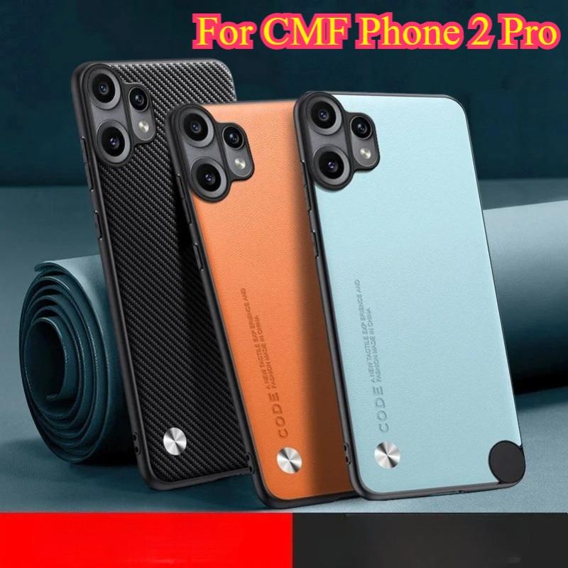 

Matte Silicone Plain PU Leather Case For Nothing CMF Phone 2 Pro Camera Protection Shockproof Cover Bumper For CMF Phone 2Pro For CMF Phone 2 Pro помаранчевий