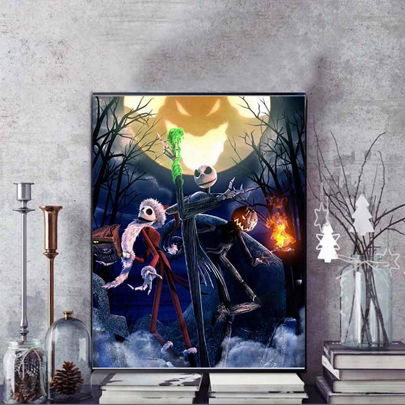 Disney Diamond Painting The Nightmare Before Christmas Jacks Double Identity Art Painting 5D Diamond Painting Art Embroidery CrossStitc RoomDecoration