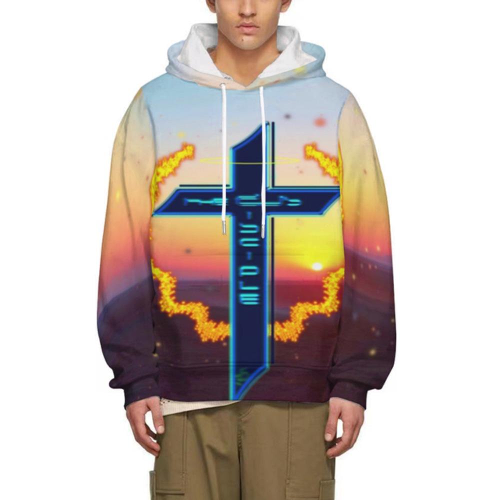 

Christian Jesus Long Sleeve Hoodie Men Fashion Pullovers Cool 3D Printing Sweatshirts God Loose Tops 6XL