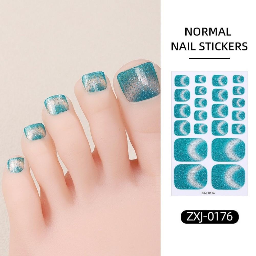 6Sheets Gradient Pattern Toenail Stickers Colorful Toe Nail Sticker Toenail Polish Strips  Parties