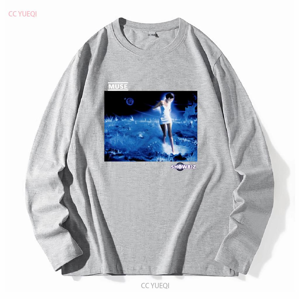 MUSE Showbiz T Shirt  Cotton Black Men Full Size S To 3XL HC2204 Long Sleeves Vintage Washed Stretched Graphic Versatile