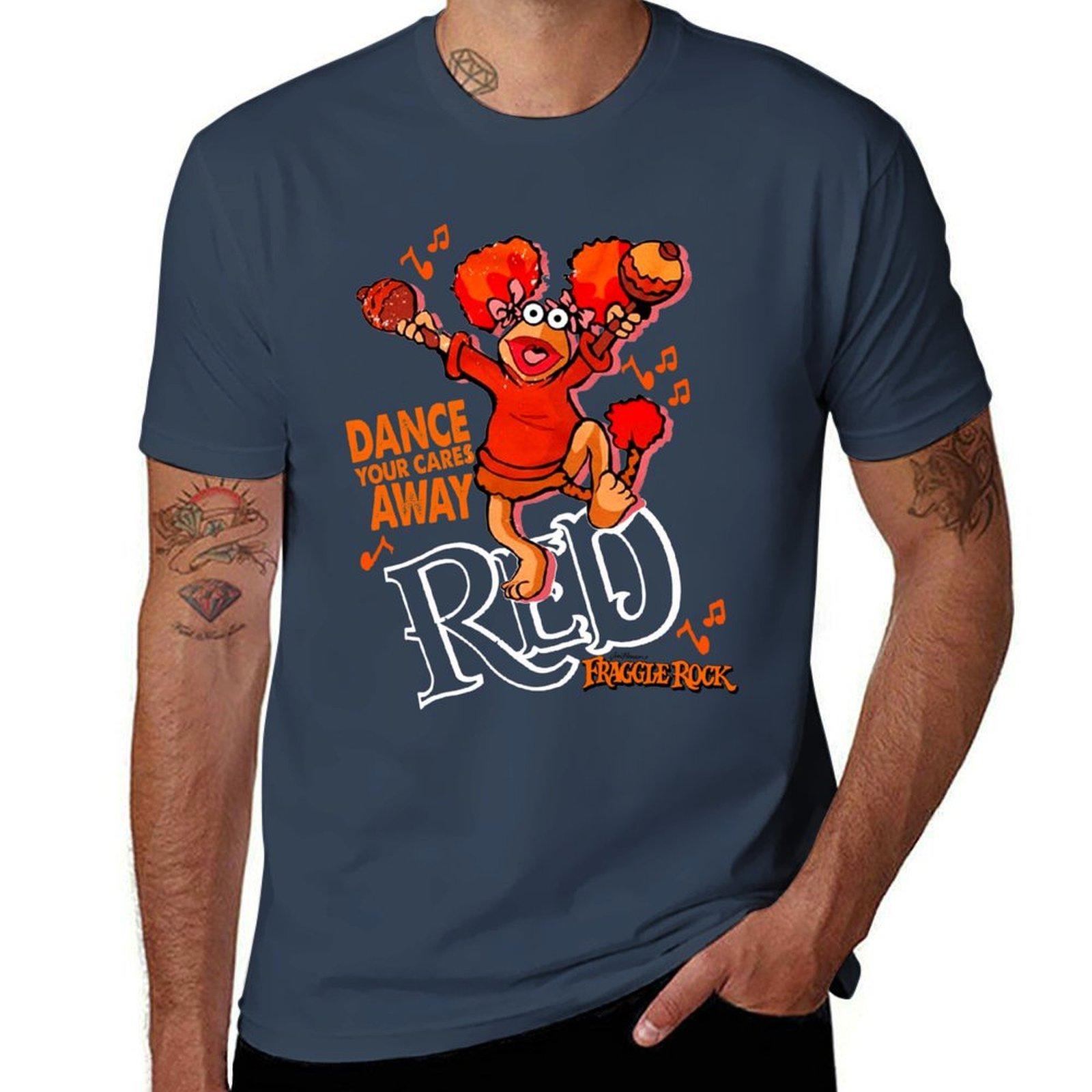 Fraggle Rock Red Dance Your Cares Away Tshirt Work Style Casual Tshirt S