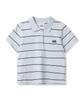 CGP (Women) Striped Short Sleeve Collared T-Shirt - Sky Blue