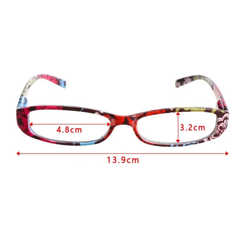 1PC New Fashion Women Reading Glasses Matching Pouch Ultra Light Resin Print Flower Magnifying Eyeglasses Vision Care