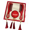 Elegant Bridal Gift Set: High-End Red Wedding Dowry with Mirror and Comb for Mother-in-Law