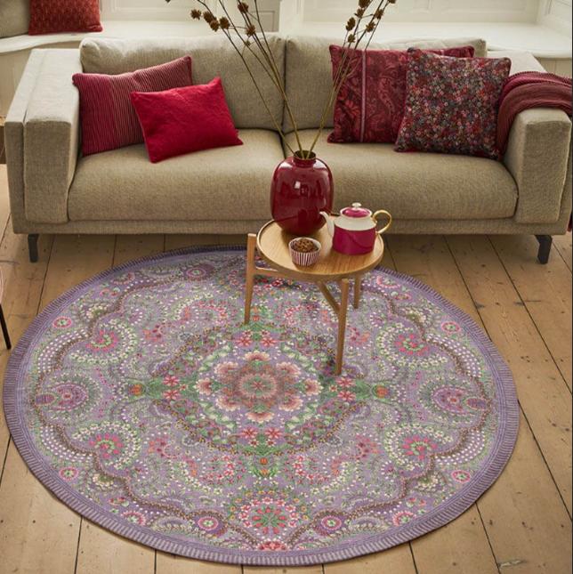 Bohemian Style Round Mat Living Room Game Bedroom Kitchen Balcony Door Rugs Bedroom Non-Slip Game Home Decoration Retro Carpet