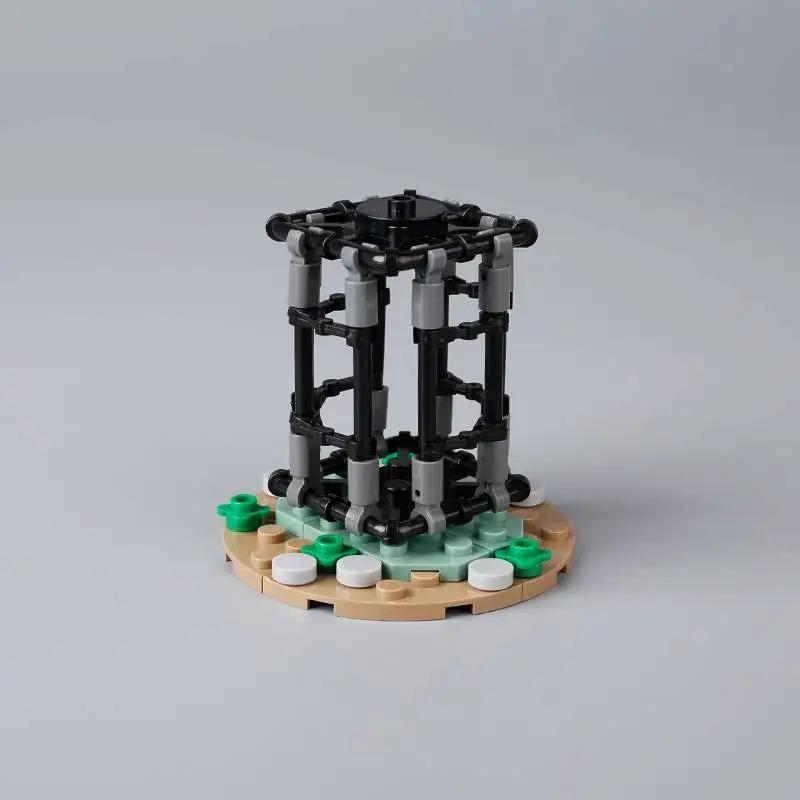 MOC Medieval Building Blocks Set Hanging Cage Guillotine Castle Fountain Bonfire Tent Bulletin Board Ox Cart Carriage Gift Toy