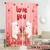 2D Flat Printing  JIT 2pcs   Curtains (Without Rod) Bear Romance Contemporary Popular Curtains Yarn Curtains All Seasons Perfect