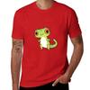 Cheerful Green Gecko T-Shirt vintage anime shirt oversized t shirt plain black t shirts men
