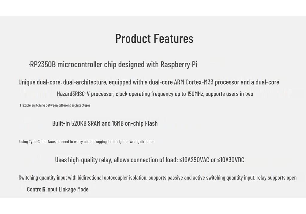 RP2350 Dual-Core 8-Channel Industrial Control Board with Isolated Digital Input
