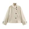 2026 Womens Street Fashion Stand Collar Short Wool Coat Outerwear W025 12107
