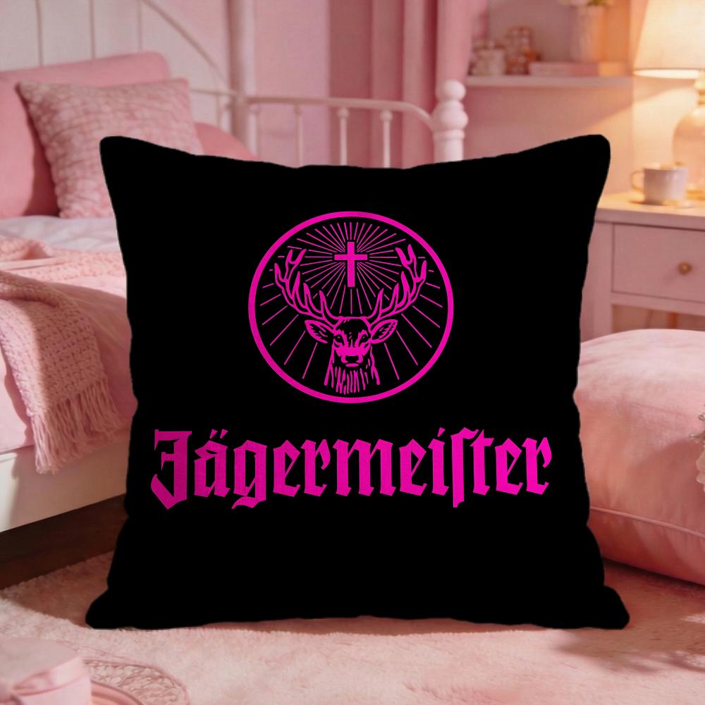 JJagermeisters Brand Logo Cushion Cover Premium Comfort Reversible Pillow Cove Two In One Design For Any Room  Car Interior