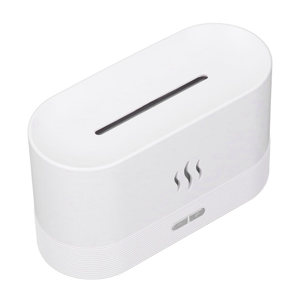 Desk Humidifier 180ml Fire Simulation Auto Off Soft LED Light Dimmable Silent USB Humidifier for Home Office CarWhite