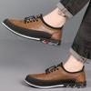 New Men's Shoes Casual Leather Shoes Men's Soft Sole Lightweight Trend Versatile Men's Casual Shoes Work Doudou Shoes