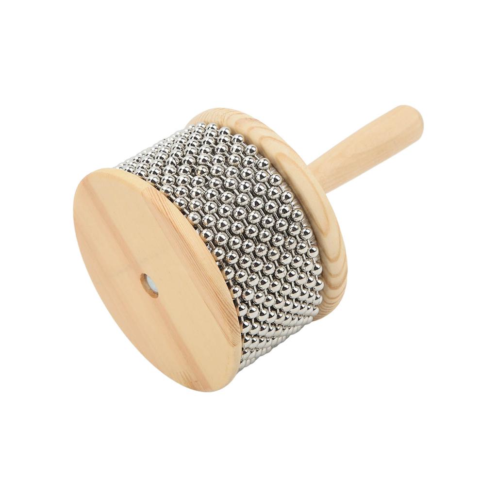 Wooden Cabasa Steel Ball Hand Cranked Toy Portable Children Teaching Musical InstrumentLarge