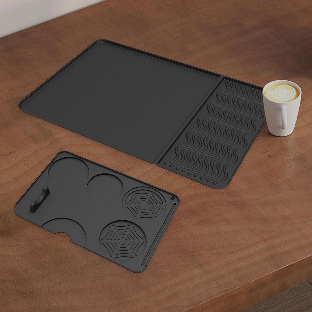 Silicone Coffee Mats with Tamper Pad Bar Accessories Dish Mat for Cafe Kitchen Countertop