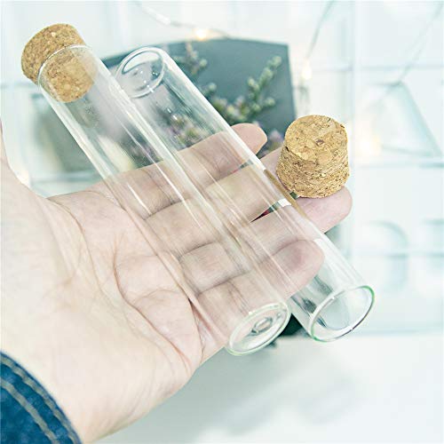 24 test tube glass bottles with cork stoppers, clear glass bottles - capacity (22 x 120 mm (30 ml))