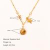 Summer Gold Stainless Steel Shell Starfish Crab Drop Earrings For Women Beach Ocean Hoop Drop Stud