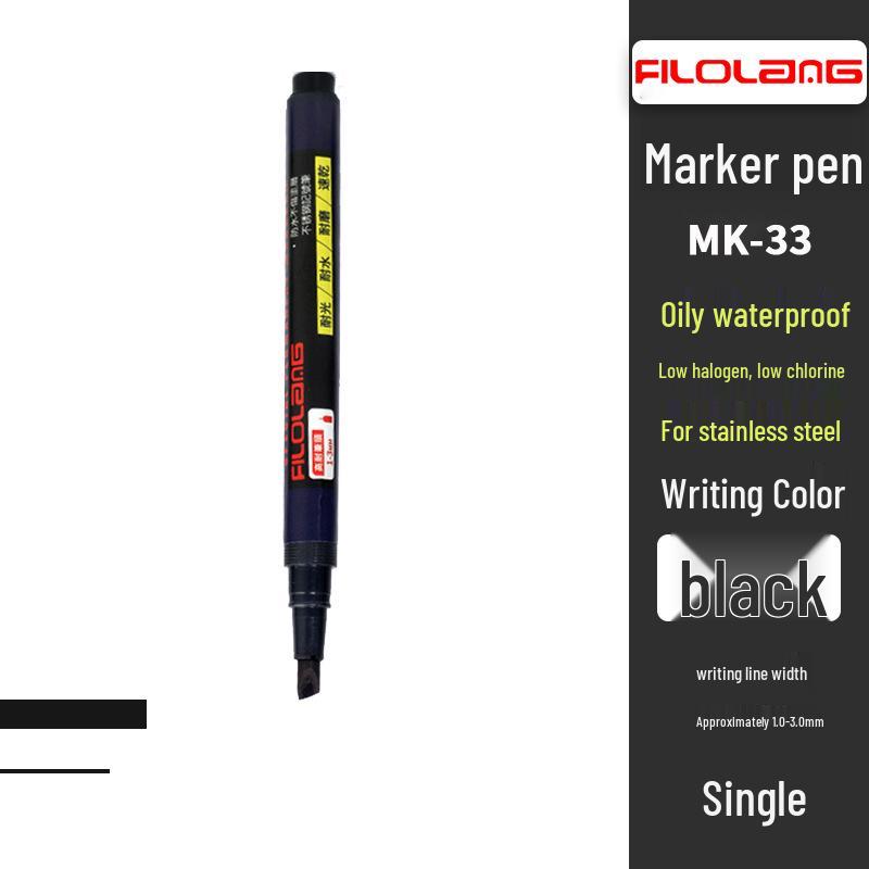Filolang MK-33 Industrial Stainless Steel Marker Pens - Black, Red, Blue чёрный