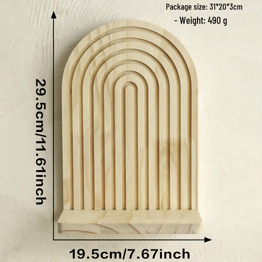 Creative Oval Solid Wood Wall Shelf - Home Living Room Decor