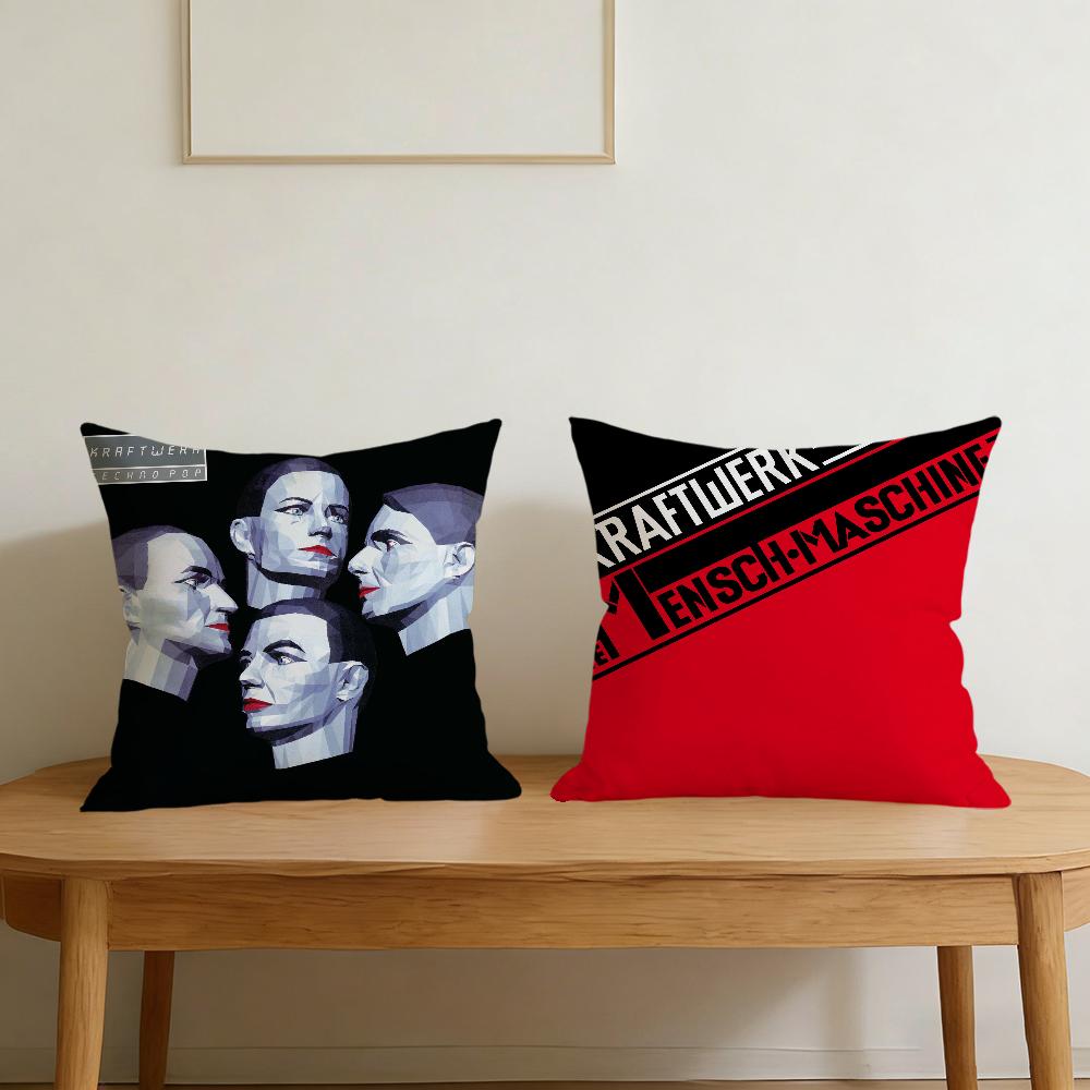 K-Kraftwerk Music Cushion Cover For Pillow Printing Sofa Decoration Home Car Room Coffee Shop Office Nordic Simplicity
