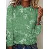 Women's T shirt Long Sleeve Casual Print Regular Tops Daily Blue Green Khaki Spring Fall Prefall