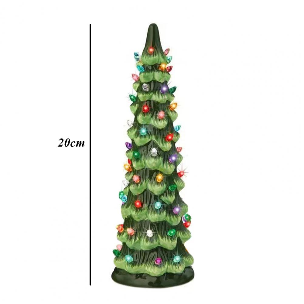 

Collectible Tree Decoration Colorful Led Mini Christmas Tree Figurine Resin Sculpture Ornament For Home Office Desktop