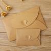 Retro Kraft Paper Envelope with Heart Buckle - Simple Solid Color Card Storage