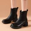 European and American thick heel velvet warm soft sole comfortable Martin boots women's winter new middle-aged mother short boots