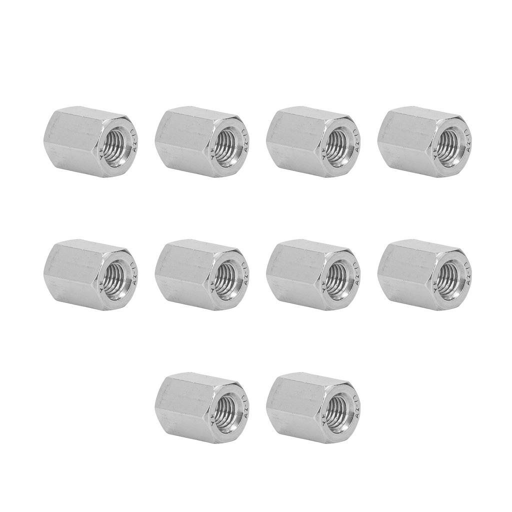 10Pcs Hex Coupling Nut 304 Stainless Steel Anticorrosive M10 Coupling Nut Kit for Bolts Studs