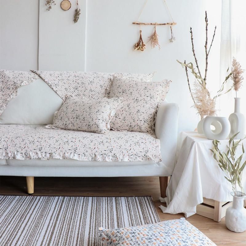 

Four Seasons Universal Cotton Cloth Floral Sofa Cushion, Modern Simple Non-Slip Sofa Cushion Towel 70*70cm