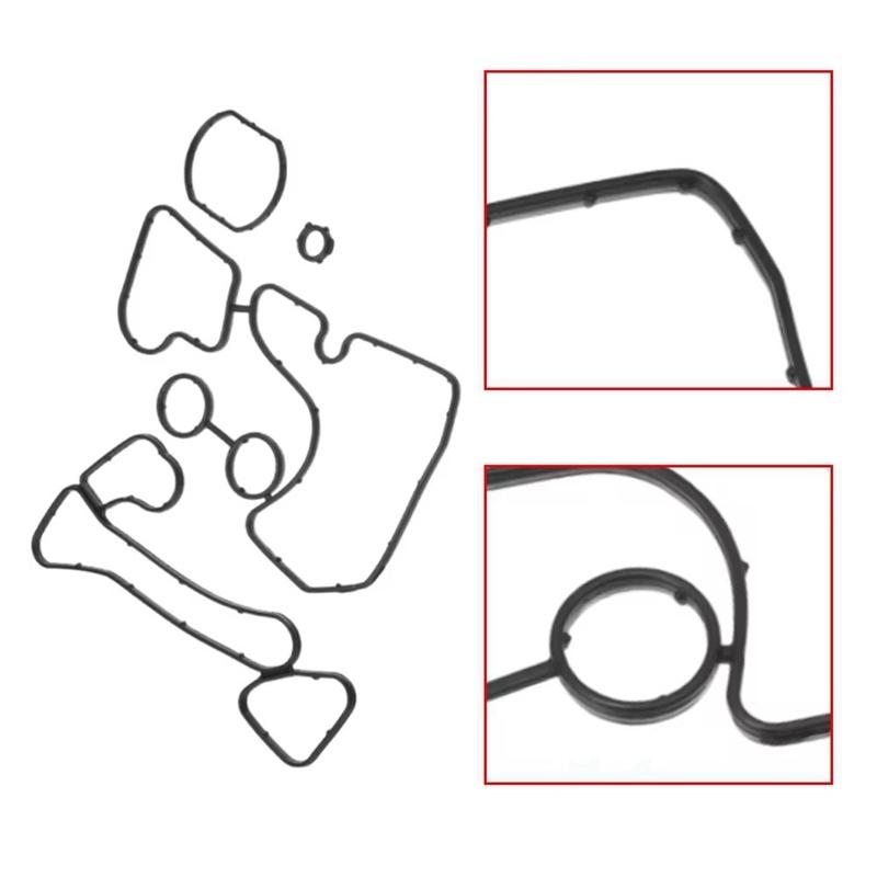 Original 1 Set Engine Oil Cooler Gasket Seal For A6 A7 A8 Q5 Q7 3.0l Tdi V6 Diesel A/t 059117070b 059117070 059117070a