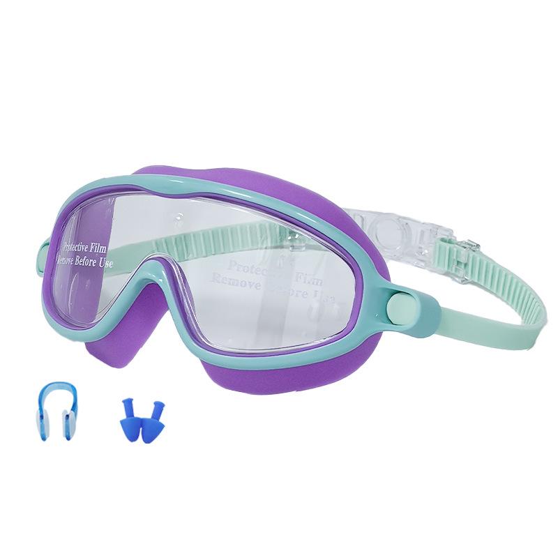 High-Definition, Anti-Fog, Waterproof Swimming Goggles with Earplugs for Adults