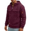 Men's Quarter-Zip Cargo Hoodie with Multi-Pockets Casual Sweatshirt for Everyday Wear