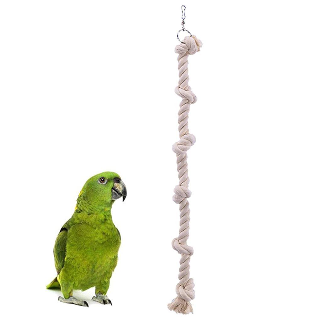 Bird Chew Toys Hanging Parrot Climbing Toy Cotton Rope with Knots Swing Toy Cage Accessories for Small and Medium Bird