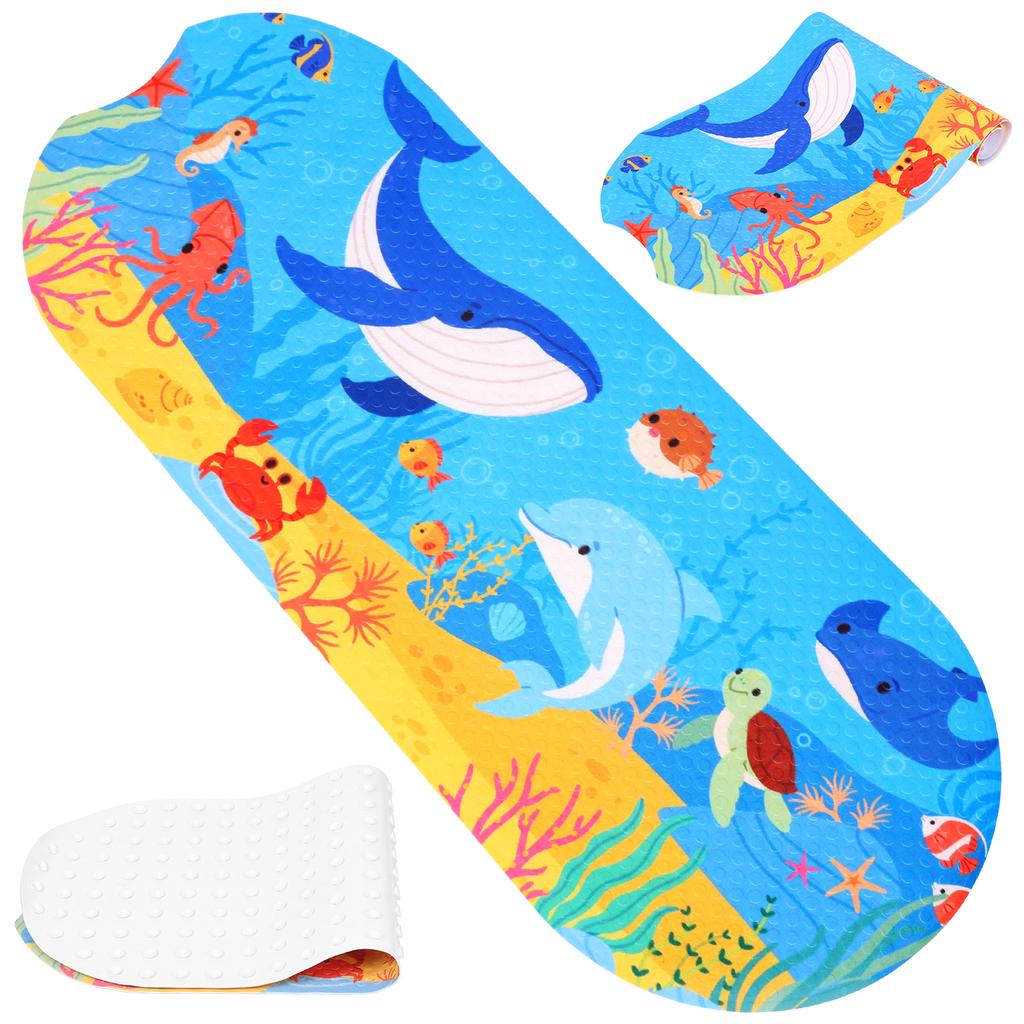 Baby Bath Mat for Tub Non Slip Kids Bath Mat with Suction Cup Cartoon Shower Bathtub Mats Toddler Massage Pad