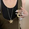 Diamond Pleated Stars Moon Pendant Necklace Sweater Chain Necklace Women's Wholesale