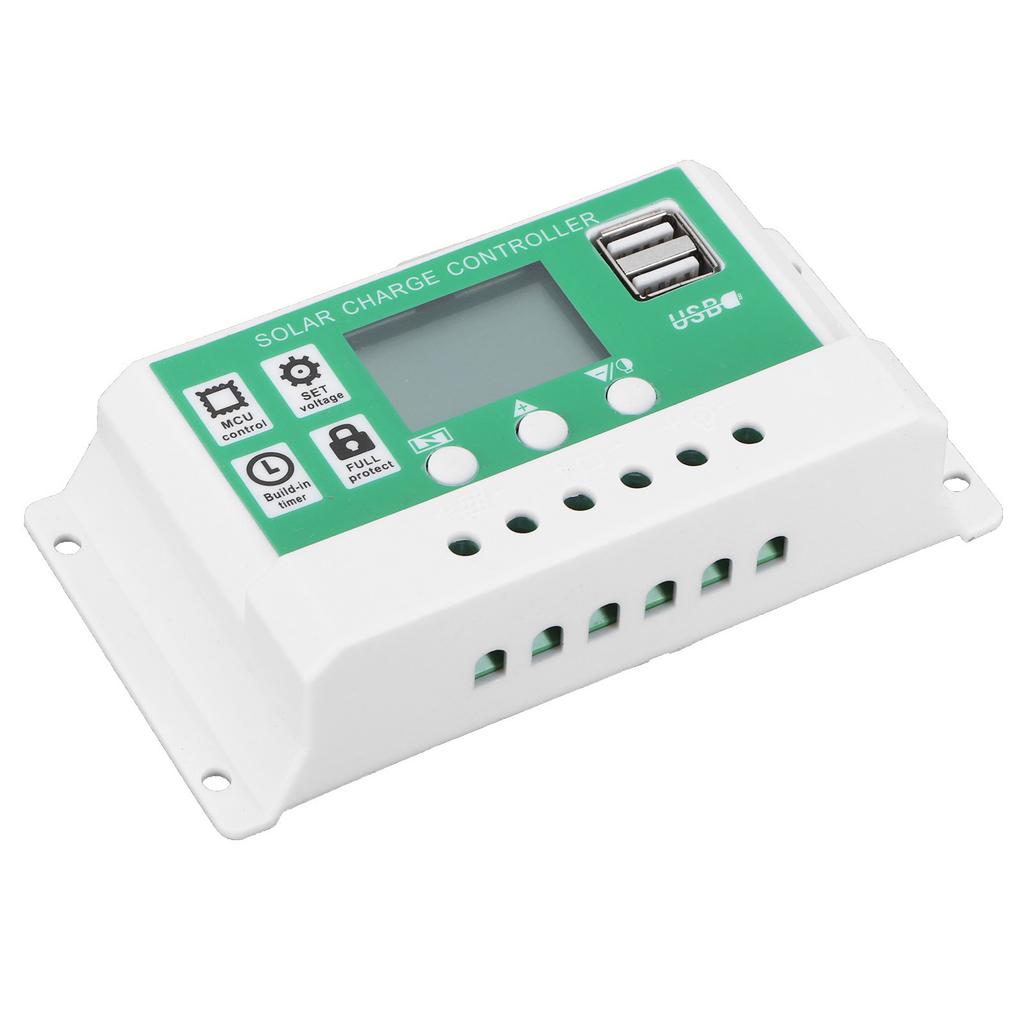 LCD Solar Charge Controller Adjustable 10A 12V 24V PWM Charging Regulator Accessory