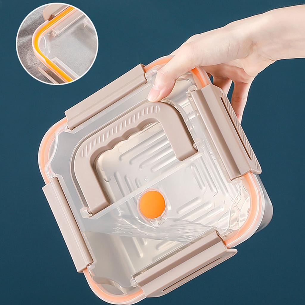 Spacious Stainless Steel Food Storage Container Multipurpose Household Lunch Box Handheld Crisper with See Through Lid