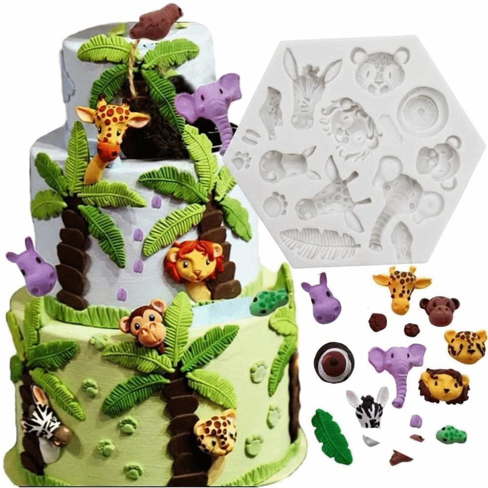 Silicone Silicone Baking Mold Forest Animal Design Flexible Soft Animal Shape Mold Easy Demoulding Leaf Cake Decorating Mold