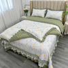 Class A Maternal Infant Grade Bed Cover 4-Pcs Set Of Thickened Padded Sheets 3-Pcs Set Of Small Bamboo Cotton Jacquard Quilt Cover Autumn  Winter