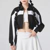 PUMA RELAXEDCROPPED TRACK JACKET American Retro Preppy Style Turn-Down Collar Oversized Cropped Jacket Coat Women's Black