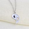 2Pcs/Set Yin Yang Taiji Bagua Puzzle Pendant Necklace Black White Couple Lovers Pendant Valentine's Day Gift