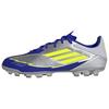 F50 Elite Round Toe Comfortable AG (Rubber Short Studs) Non-Slip Durable Soccer Shoes Men Soccer Shoes Silver Yellow JR8057