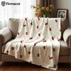 Saftige Kirsche Anime Cartoon Flanelldecke Weiche Warme Decke für Schlafzimmer Sofa Auto Kinder Urlaubsgeschenk