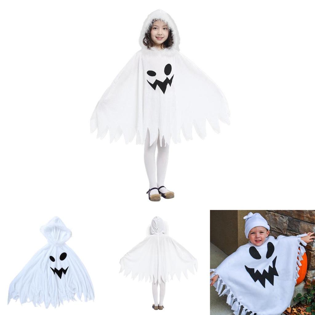 Soft And Comfortable Ghost Cloak Cape Halloween Cosplay Costume For Toddlers