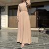 Middle East Dubai New Fashion Casual Loose Solid Long sleeve dress Long dress Leisure Robe Dress