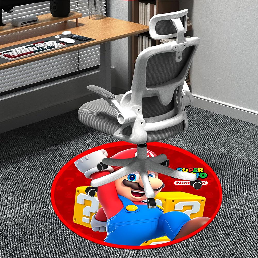

1pc SuperMario Chair Carpet for Office, Indoor Non Slip Washable Polyester Fiber Carpet, Mat For Office, Machine Washable 80cm